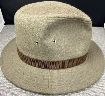Jordache Vintage Retro Medium Fedora Hat Cap Beige Brown Made in USA - Image 1 of 4