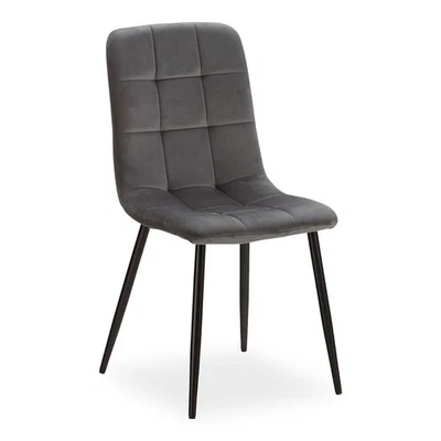 Esszimmerstuhl Samt Grau Polsterstuhl Metallbeine Modern Wohnzimmer Homestyle4u - Bild 1 von 4
