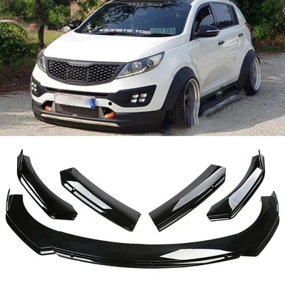 Gloss Black Front Bumper Cover Lip Splitter Spoiler For Kia Sportage Body Kit - Image 1 of 4