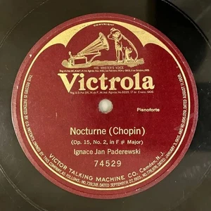 Ignacy Jan Paderewski - "Nocturne No. 5 in F-sharp Major Gramophone SP Records - Picture 1 of 2