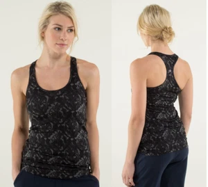 LULULEMON Cool Racerback Tank top CRB sz 4 Black Beautiful Baroque light luon - Picture 1 of 6