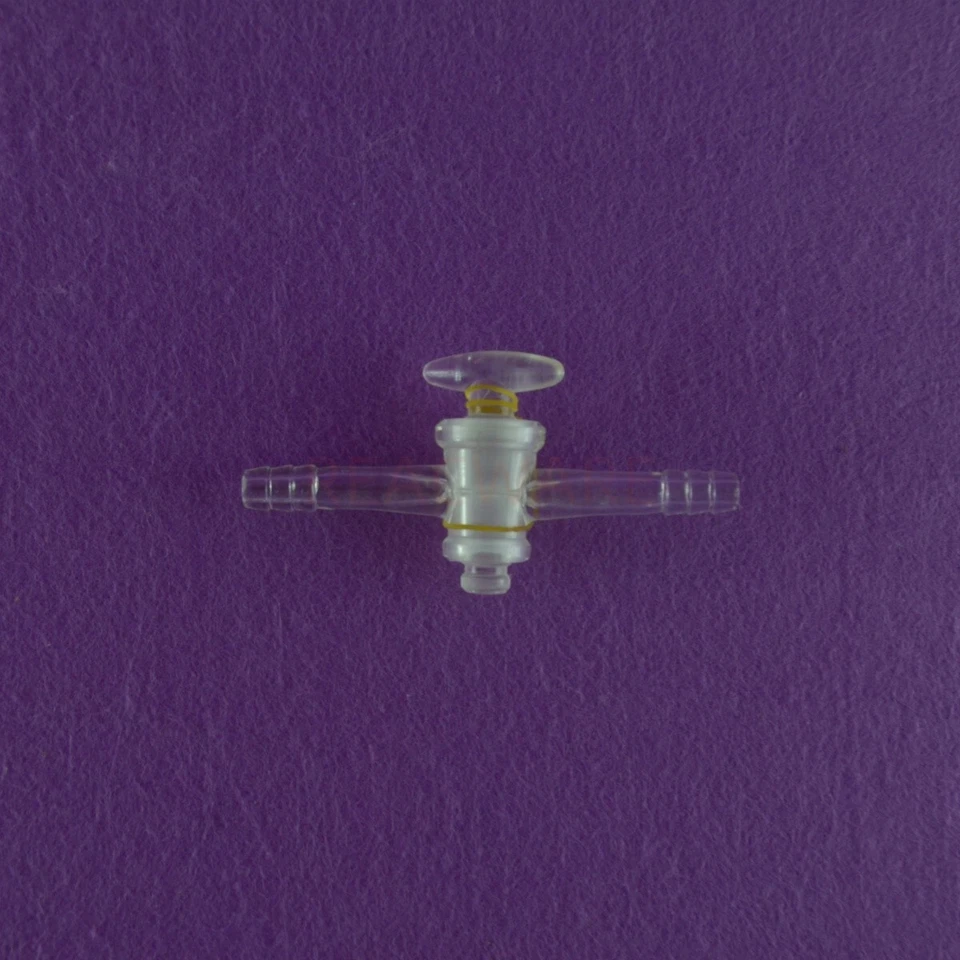 Straight Adapter with Glass Stopcock, with Hose Connection,glass Valve - Image 1 of 1