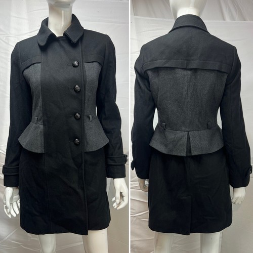 UNDERCOVER Giacca cappotto Victoria's Secret Donna 2 Nero Grigio Colore Blocco Peplum