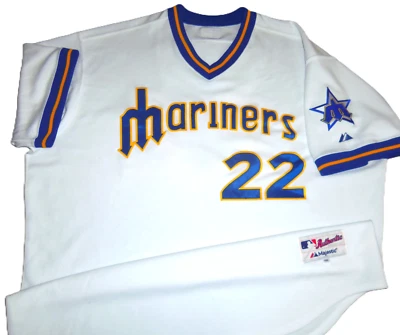 VTG AUTHENTIC ROBINSON CANO SEATTLE MARINERS MLB MAJESTIC PULLOVER JERSEY 56 - Image 1 of 4