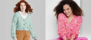 Women's Button-Front Cropped Cardigan - Wild Fable - Various Colors/Sizes - S262 - Picture 1 of 9