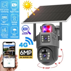 LTE4G Wireless Solar Battery Powerewd Dual Lens PTZ Outdoor CCTV Security Camera - Picture 1 of 14