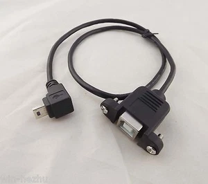 10x USB 2.0 B Female To Mini 5Pin Male Down Angle Panel Mount Printer Cable 50cm - Picture 1 of 9