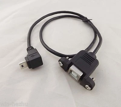 10x USB 2.0 B Female To Mini 5Pin Male Down Angle Panel Mount Printer Cable 50cm - Image 1 of 4