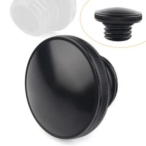 Right-hand Tank Thread Vented Gas Cap Fuel Smooth Black Fit For Harley Sportster - Picture 1 of 11
