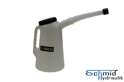 GROZ Ölkanne 2L Messbecher Einfüllkanne Messkanne Wasser Kanne 2 Liter