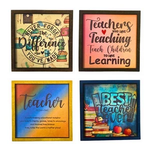 Teacher Mini Frame Gift  | Unique Teacher Gifts | 4" Art Frames w Display Stand - Picture 1 of 17