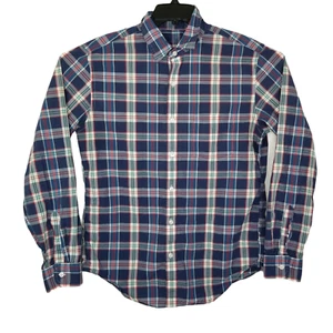 J. Crew Men's Medium Blue Plaid Collared Button Up Light Weight Shirt - Picture 1 of 6