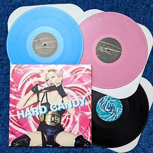 MADONNA HARD CANDY 3 x 12'' VINYL LP MISPRESS SOLID BLUE && MUSIC LP - Picture 1 of 20