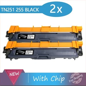 2 x TN251 Black Toners for Brother MFC9140CDN MFC9335CDW MFC9340CDW HL3150CDN - Picture 1 of 5
