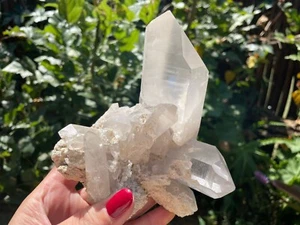 Racimo de cristal de cuarzo transparente de Zambia 1,70 lb 5,92" - Imagen 1 de 13