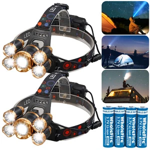 Paquete de 1-2 faros LED recargables antorcha de cabeza súper brillante - Imagen 1 de 13