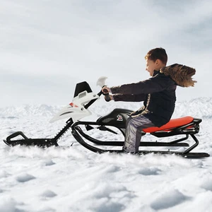 Schneeschlitten Lenkschlitten für Kinder Erwachsene Schlitten mit Lenkrad 80KG - Bild 1 von 22