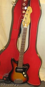 VINTAGE CONQUEROR ELECTRIC GUITAR JAPAN 1960s SERIAL 001162 SUNBURST & CASE - Picture 1 of 24
