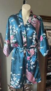 IFROGEE PEACOCK KIMONO KURZER MORGENMANTEL GRÖSSE MEDIUM  - Bild 1 von 12