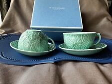 Wedgwood Spring Green Cabbage Cup Saucer Pair Set