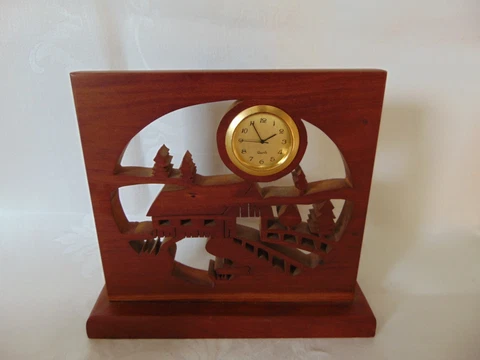 Wood Scroll Handmade Clock Cabin Decor Cover