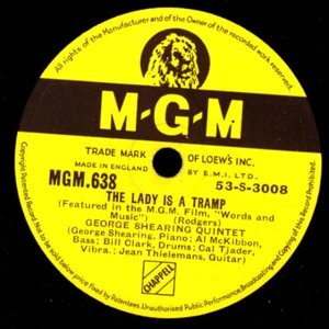 GEORGE SHEARING QUINTET & THIELEMANS The Lady is a tramp / Body & Soul   X3497 - Imagen 1 de 2