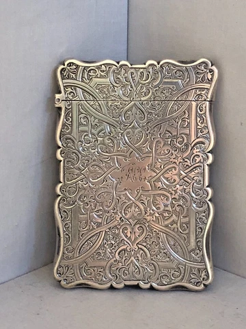 Antique Birmingham Sterling Silver Dated 1868 Card Case Cover
