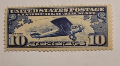 US #C10 1927 10c Lindbergh Mint F/VF NH. OG  FREE SHIPPING! - Image 1 of 2