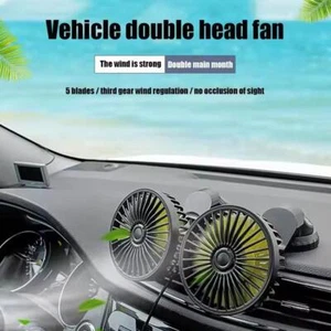 Ventilador de coche de doble cabezal ajustable de 3 velocidades para enfriador automático 12V 24V para coche Trua0d6 B8J7 - Imagen 1 de 15