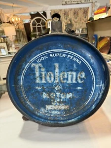 Vintage 5 Gal Tiolene Motor Oil Lubricant Rocker Can Gas Station - Picture 1 of 18