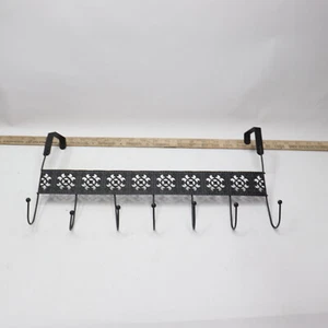 Modern Wall Mount Towel Coat Hooks Rack Iron Matte Black 16" - Bent - Picture 1 of 5