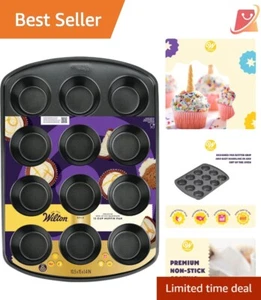 12-Cup Muffin Pan Steel Non-Stick Oven Safe Baking Kitchenware Easy Cleaning - Picture 1 of 8