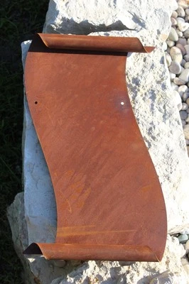 Schriftrolle groß zum Beschriften♥ Metallschild (Edelrost)♥H 39 cm/B 24 cm - Bild 1 von 2