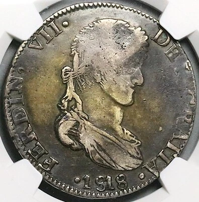 1818-Zs NGC VF 35 Mexico 8 Reales War Zacatecas Ferdinand VII Coin (25042102D) - Image 1 of 4