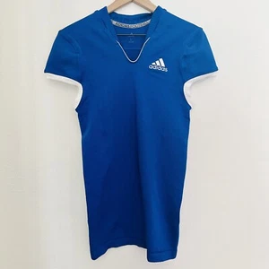 Adidas Football Jersey Mens Blue Techfit Primeknit Compression Fit NO TAG - Picture 1 of 5
