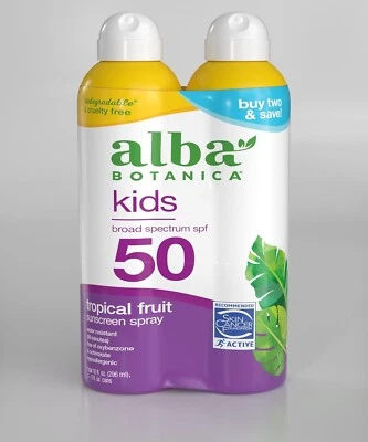Spray protector solar para niños Alba Botanica FPS 50 5 OZ paquete de 2 Foto 1 de 2