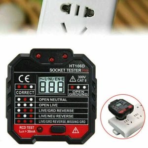 Multifunktion Steckdose Tester Steckdosenprüfgerät mit LCD-Bildschirm EU - Bild 1 von 12