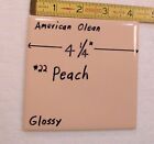 1 pc. Vintage *PEACH COLOR* Glossy Ceramic Tile #22 by American Olean 4-1/4" New