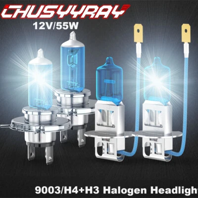 For Isuzu Rodeo 2000-2004 Halogen Headlight High/Low 9003 + H3 Fog Light Bulbs - Image 1 of 4