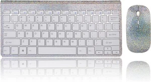 Bling Keyboard & Mouse Combo Slim Sparkly Rhinestone Glitter w/ USB Receiver - Picture 1 of 4