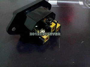 1x hifi Audio Copper 24K Gold Plated IEC AC Inlet Socket no solder chassis - Picture 1 of 2