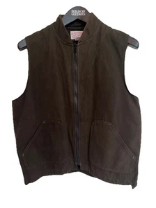 Herren CC Filson Moleskin Braun Reißverschluss Weste Stil 151 LARGE Hergestellt in den USA - Bild 1 von 5