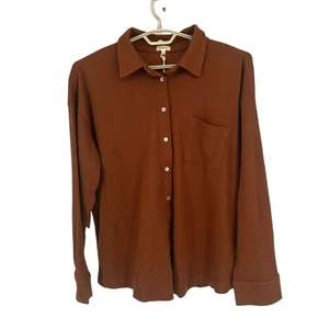 Camicia termica Donni manica lunga con bottoni color ruggine taglia XXL nuova - Foto 1 di 9
