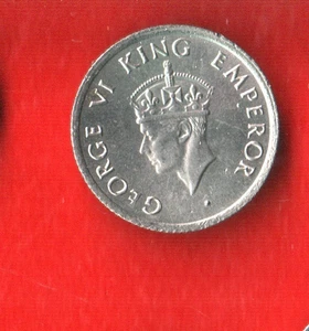 INDIA 1/4 RUPEE 1947 - Picture 1 of 2