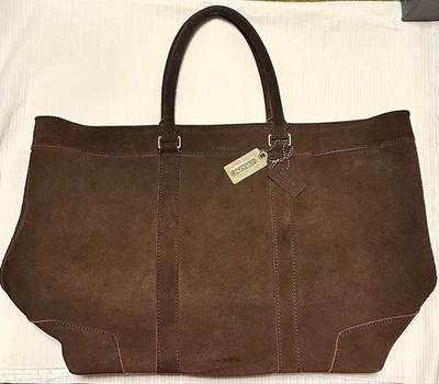 Vintage COACH Metropolitan Tote Bag Brown Suede H30cm W55cm G21cm Weekend XL - Image 1 of 4