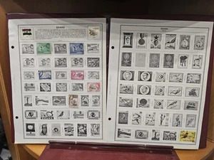 Lot Ghana Briefmarken auf Albumseiten & Papier aufklappbar - Bild 1 von 3