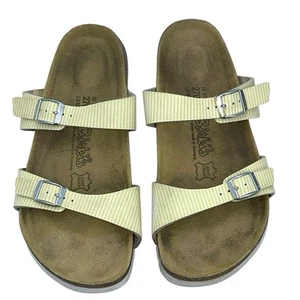 Sandali Birki’s by Birkenstock EU 42 cinturino Aziza Narvic righe gialle W 11 M 9 - Foto 1 di 8