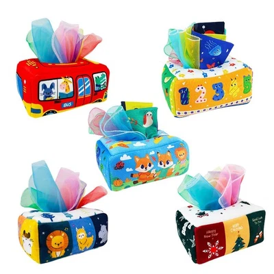 Baby Tissue Box Toy, Montessori Toys For Babies 6-12 Months Sensory Toys Magic - Image 1 of 4
