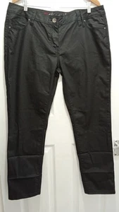 CHEROKEE Women Coated Style Skinny Leg Jeans Black Leg Size 18 W40 L29 - Picture 1 of 20