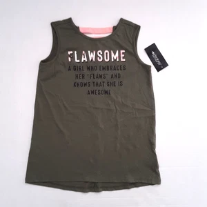 ID Ideology Girls Size S (7/8)  Flawsome Graphic Print Tank Top Olive Green - Picture 1 of 6